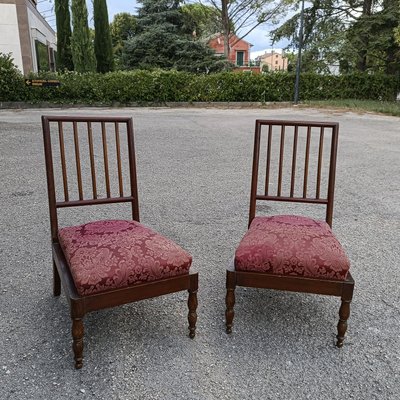 Set of Dining Chairs in Fabric and Wood for sale at Pamono