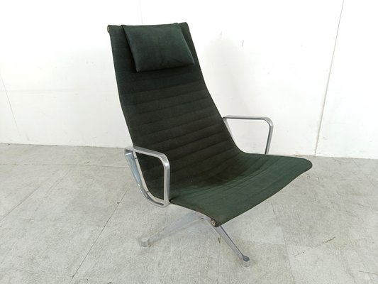 Ea124 Lounge Chair in Black Fabric by Charles Ray Eames for