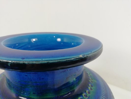 FLAVIA MONTELUPO 青い陶器のピッチャー　Italy VINTAGE FLAVIA MONTELUPO ITALY POTTERY BLUE AND GREEN LARGE