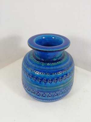Vase Flavia Montelupo Blue from Rimini, Italy, 1960s for sale at