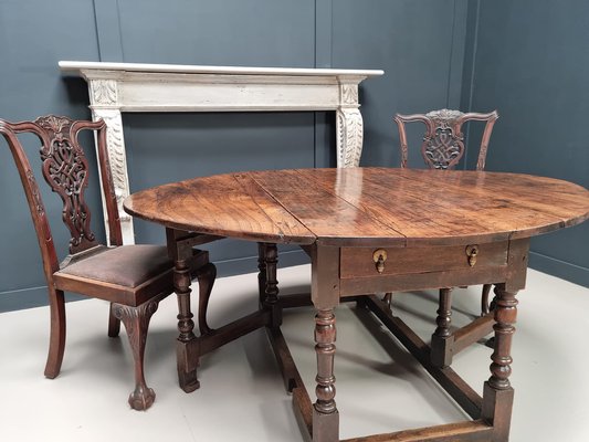 Restored Mid-Century Modern Saarinen Style Oak Top Round Gaming Table With  4 Burke Tulip Chairs