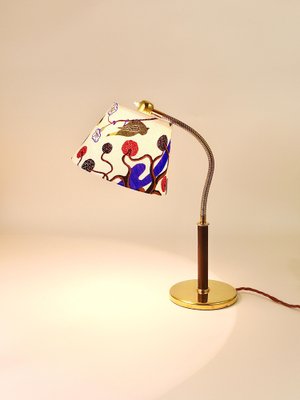 Table Lamp in Brass and Leather by Josef Frank for J.T. Kalmar Austria 1930s