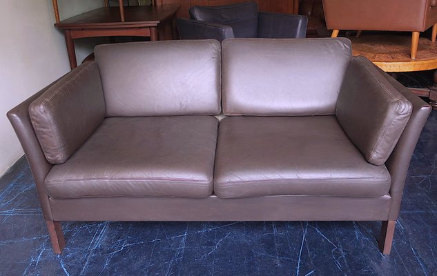 leather sofa with down cushions