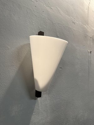 White teak outlet wall light