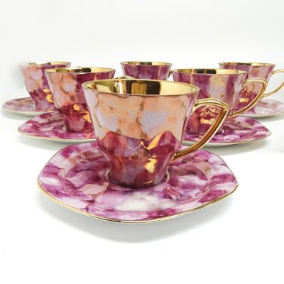 Art Deco Tycjan Coffee Set from Karolina, Poland, 1960s, Set of 15 for sale  at Pamono