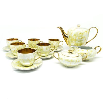 Art Deco Coffee Set from Wawel Pottery, Poland, 1960s, Set of 15