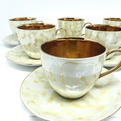 Art Deco Coffee Set from Wawel Pottery, Poland, 1960s, Set of 15
