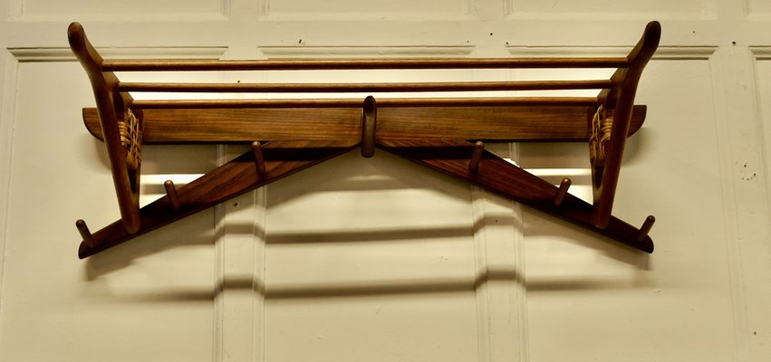 Wall Mounted Coat Rack Color Yellow Brown Antique