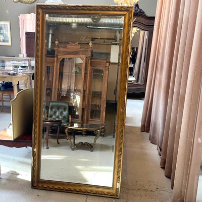 Specchio vintage marrone dorato in vendita su Pamono