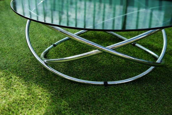 Swirl glass coffee table deals