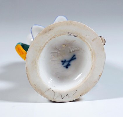 Meissen Jugendstil Figur Junge & Mädchen mit Reifen von A. Koenig, 1910, 2er Set