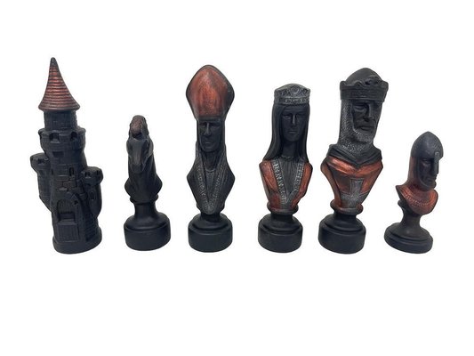 Jeu d’Échecs Oriental en Bois & Albâtre de Toscane avec Tiroir et