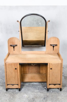 Dutch Art Deco Dressing Table With Mirror 1930s Dutch Art Deco Dressing Table With Mirror 1930s