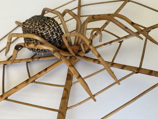 Vintage Rattan Spider Sculpture, 1970s for sale at Pamono
