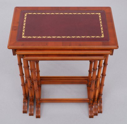 English Cherrywood Nesting Tables from Heldense 1978 Set of 3