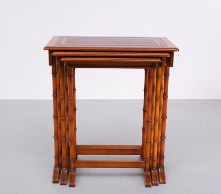 English Cherrywood Nesting Tables from Heldense 1978 Set of 3