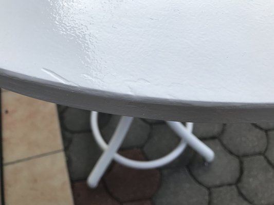 Tavolino Rotondo In Faggio 50x60cm Bianco - Già Montato, Produzione Italiana - Foto 6