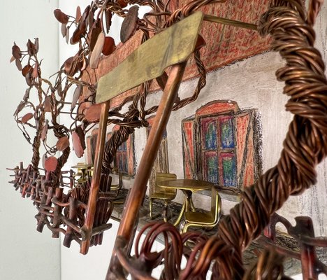 Vintage Copper and Brass Wall Art Sculpture by Daniel Dhaeseleer