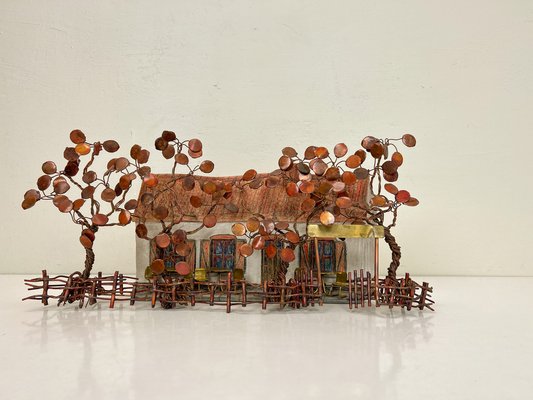 Vintage Copper and Brass Wall Art Sculpture by Daniel Dhaeseleer
