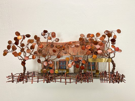 Vintage Copper and Brass Wall Art Sculpture by Daniel Dhaeseleer