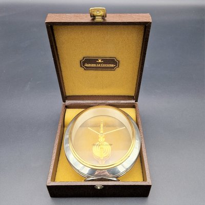 Mid-Century Skeleton Bicolor Table Clock by Jaeger-Lecoultre, 1970s