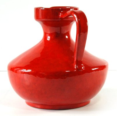 Large Italian Red Glazed Ceramic Vase, 1960s for sale at Pamono