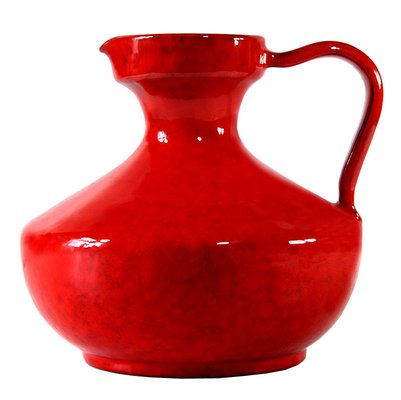 Large Italian Red Glazed Ceramic Vase, 1960s for sale at Pamono