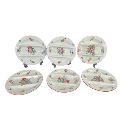 Platos de espárragos de loza de Luneville, siglo Juego de