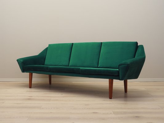 Danish Green Velour Sofa 1980s For