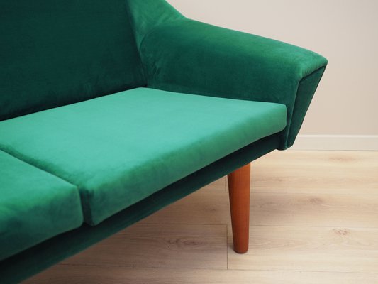 Danish Green Velour Sofa 1980s For