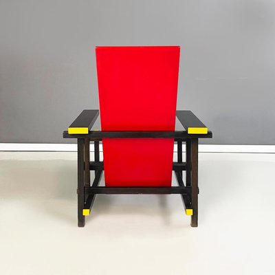 Bauhaus Italian 1st Production Armchair in Red and Blue attributed