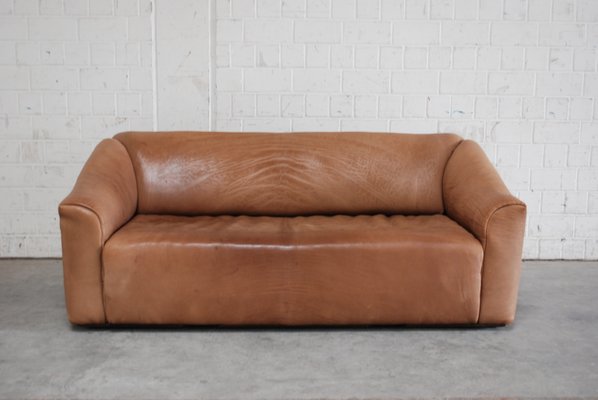 divano a tre posti ds 47 vintage in pelle color cognac di de sede