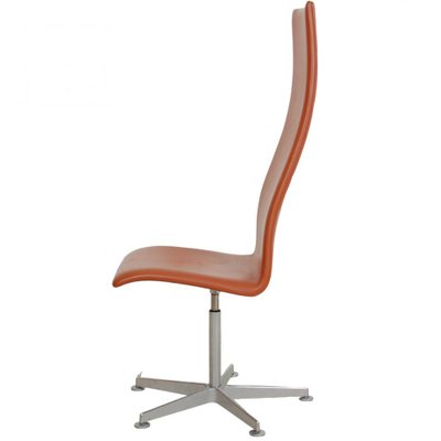 Tall Oxford Chair in Walnut & Leather by Arne Jacobsen, 2000s for