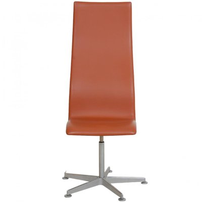Tall Oxford Chair in Walnut & Leather by Arne Jacobsen, s for