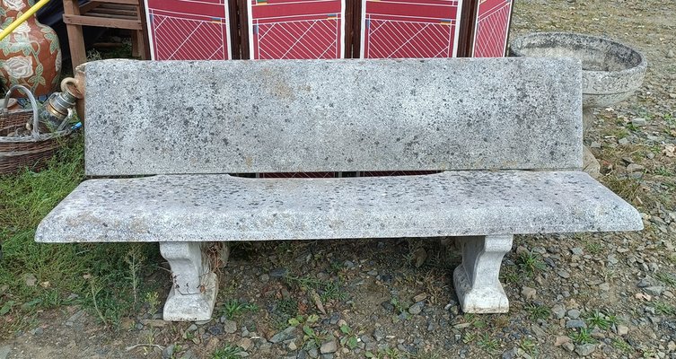 Concrete and Reconstituted Stone Garden Bench 1960s