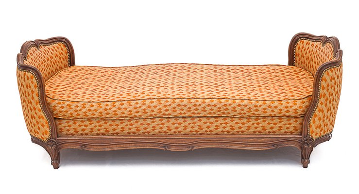 Panca o dormeuse vintage in tessuto, anni '40