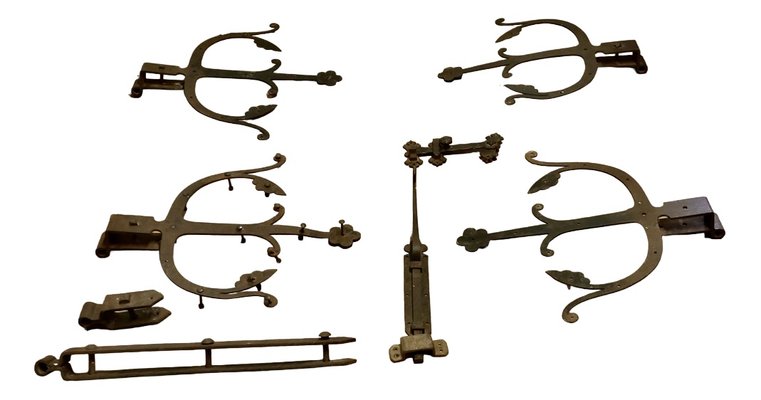 Early 19th Century Double Castle Door Hinges, Set of 11 for sale