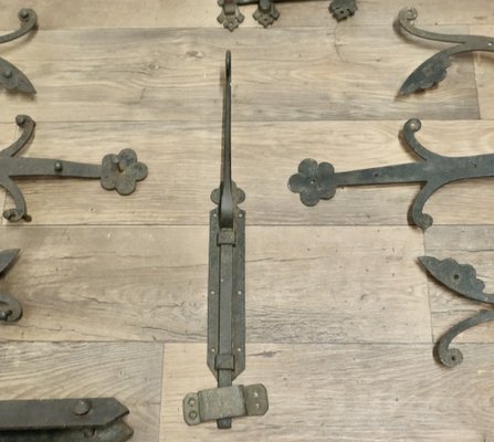 Early 19th Century Double Castle Door Hinges, Set of 11 for sale