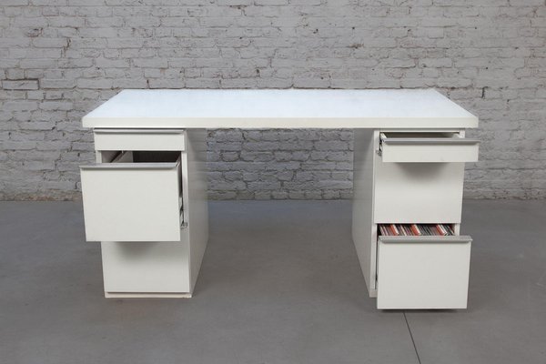 Interl bke White Laminate Desk from L bke Germany 1980s for sale