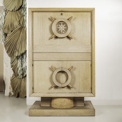 Nautical Bar Cabinet in the style of Charles Dudouyt 1940s