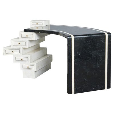 White and brass writing desk deals