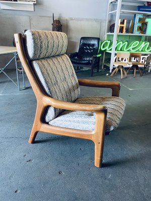 Mid-Century Danish Teak High Back Lounge Chair attributed to