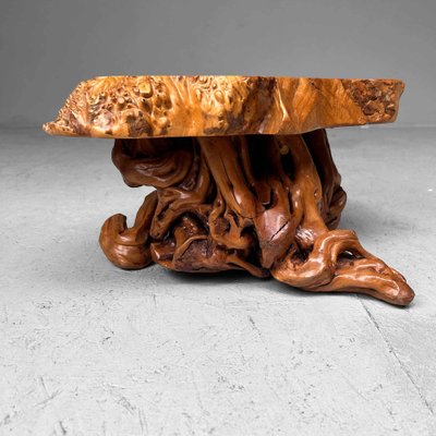 木造モルタルの王国　GARO THE WOODEN-MAIDEN KINGDOM Mid-Century Yakusugi (Yakusugi) Burl Wood Plant Stand, Japan