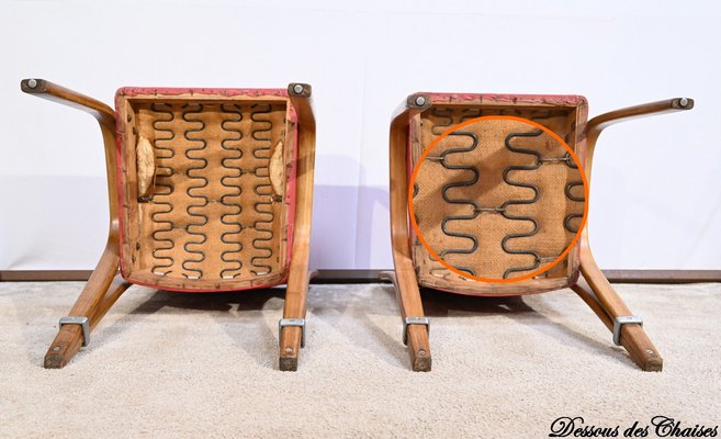 Set of Bow Wood Chairsby H. Steiner, 1950s for sale at Pamono