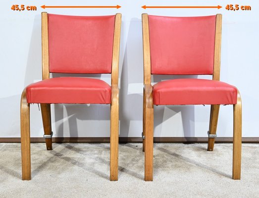 Set of Bow Wood Chairsby H. Steiner, 1950s for sale at Pamono