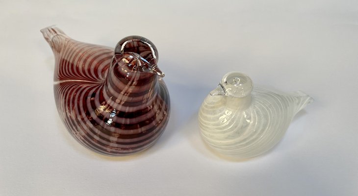 Small Riekko Bird Figurine in Mouth-Blown Art Glass by Oiva Toikka