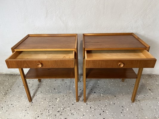 Mid Century Bedside Tables in Teak 1960s Set of 2 for sale at Pamono