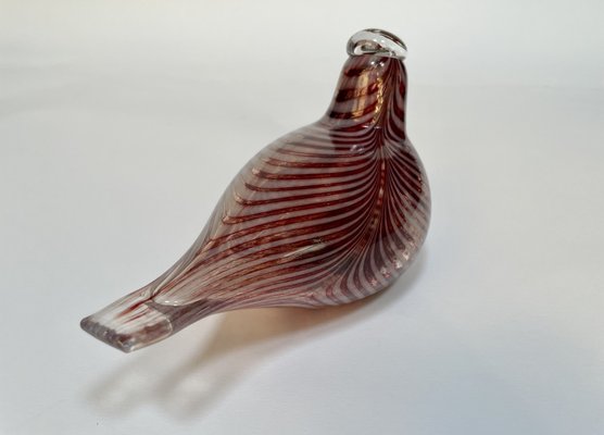 Glass Art Mouth-Blown Bird Figure by Oiva Toikka for Iittala