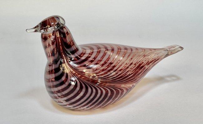 Glass Art Mouth-Blown Bird Figure by Oiva Toikka for Iittala