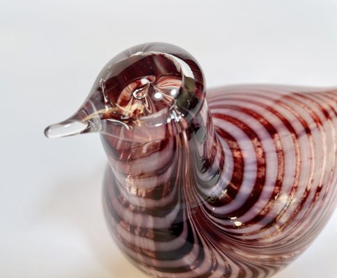 Glass Art Mouth-Blown Bird Figure by Oiva Toikka for Iittala